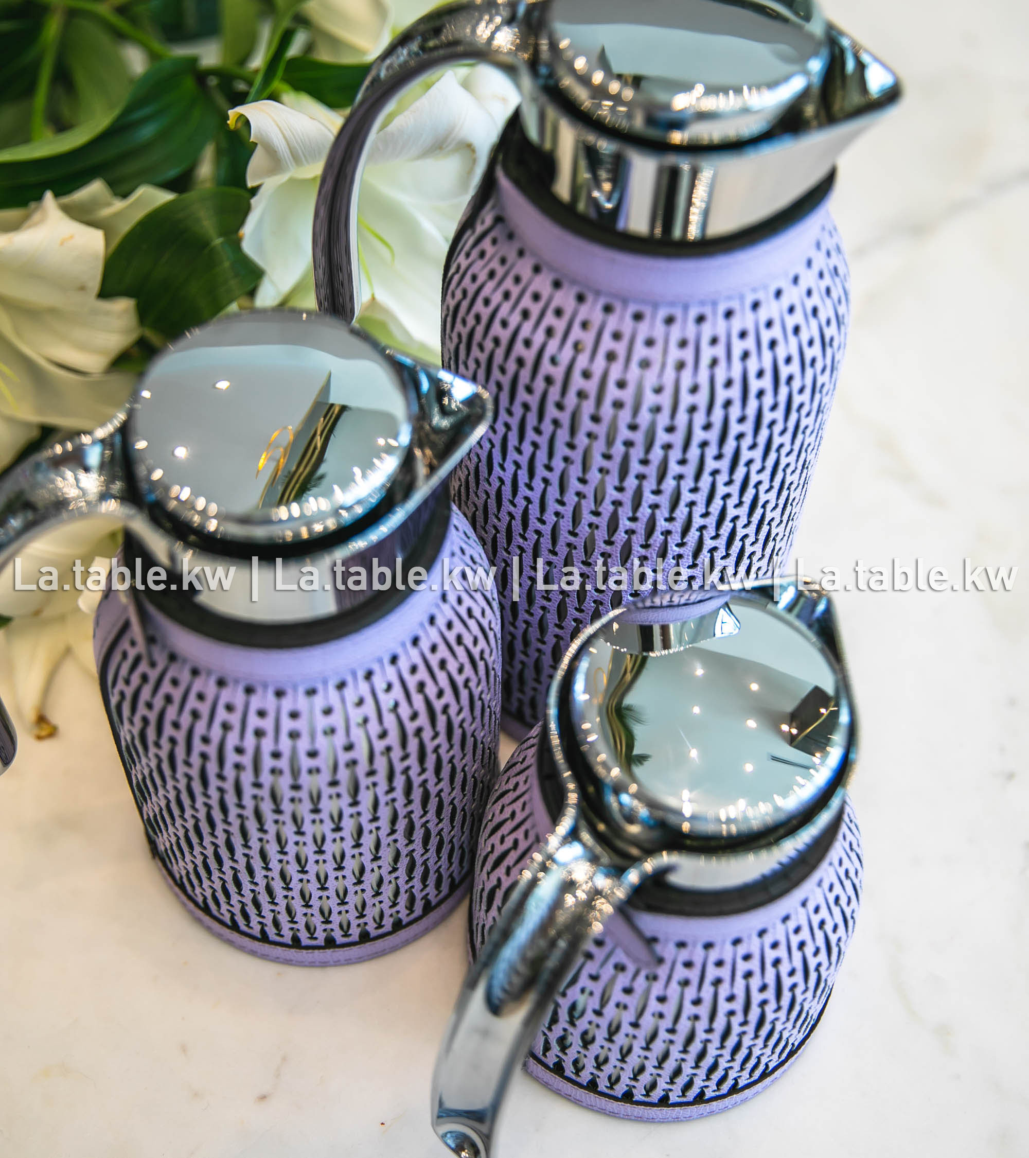 Lavender Diana Leather Carafe