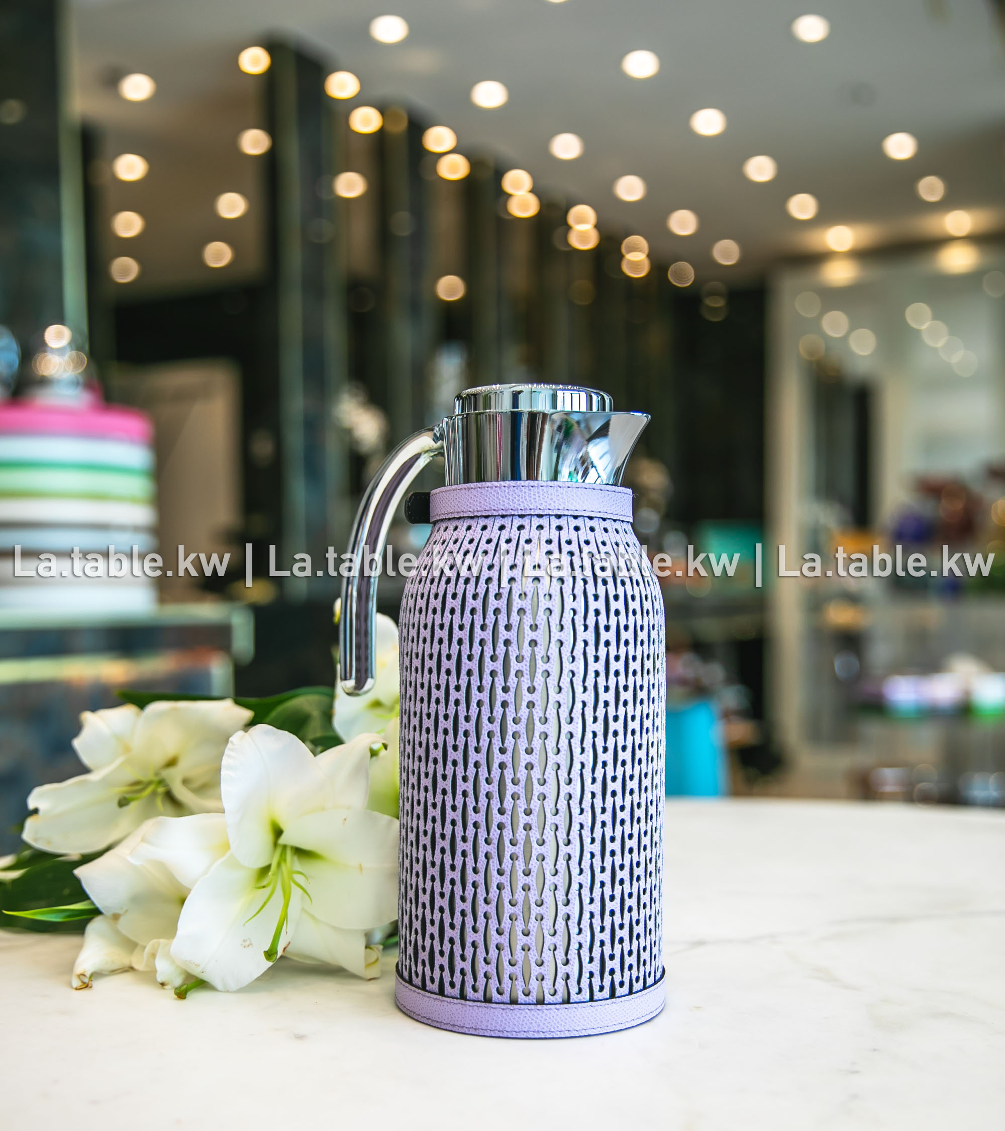 Lavender Diana Leather Carafe