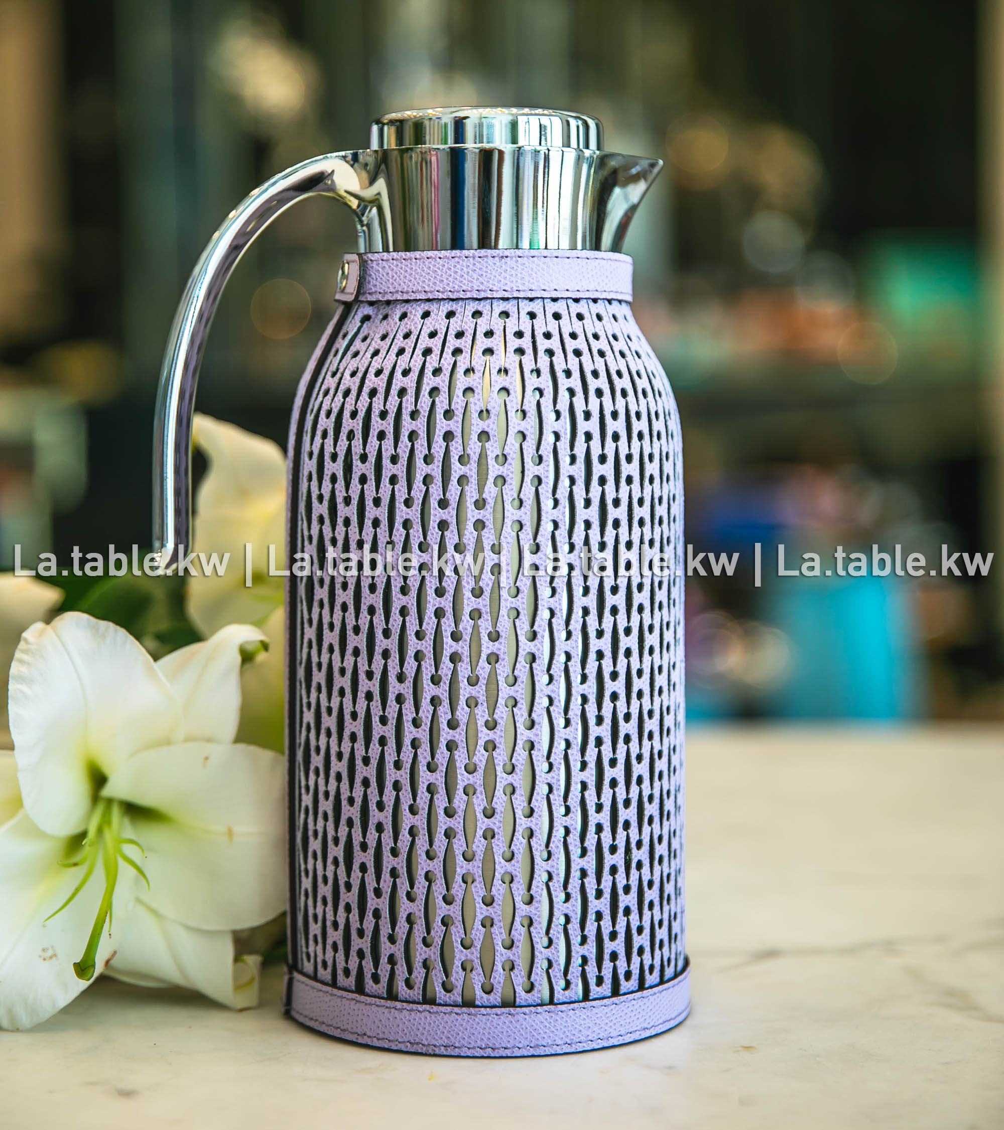 Lavender Diana Leather Carafe