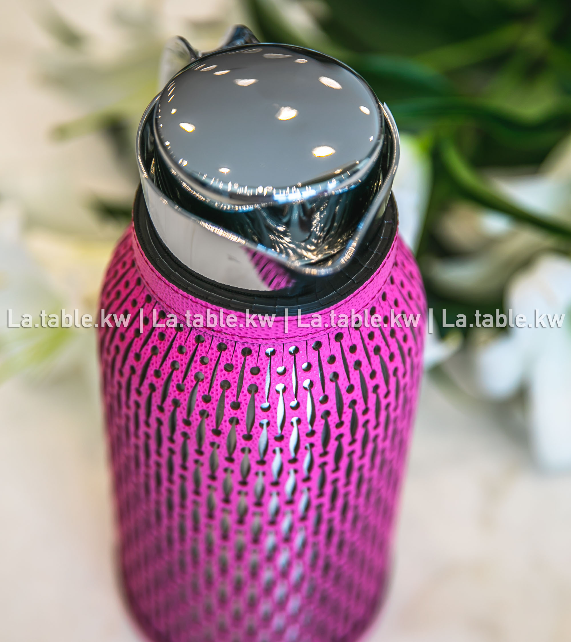 Fuchsia Diana Leather Carafe