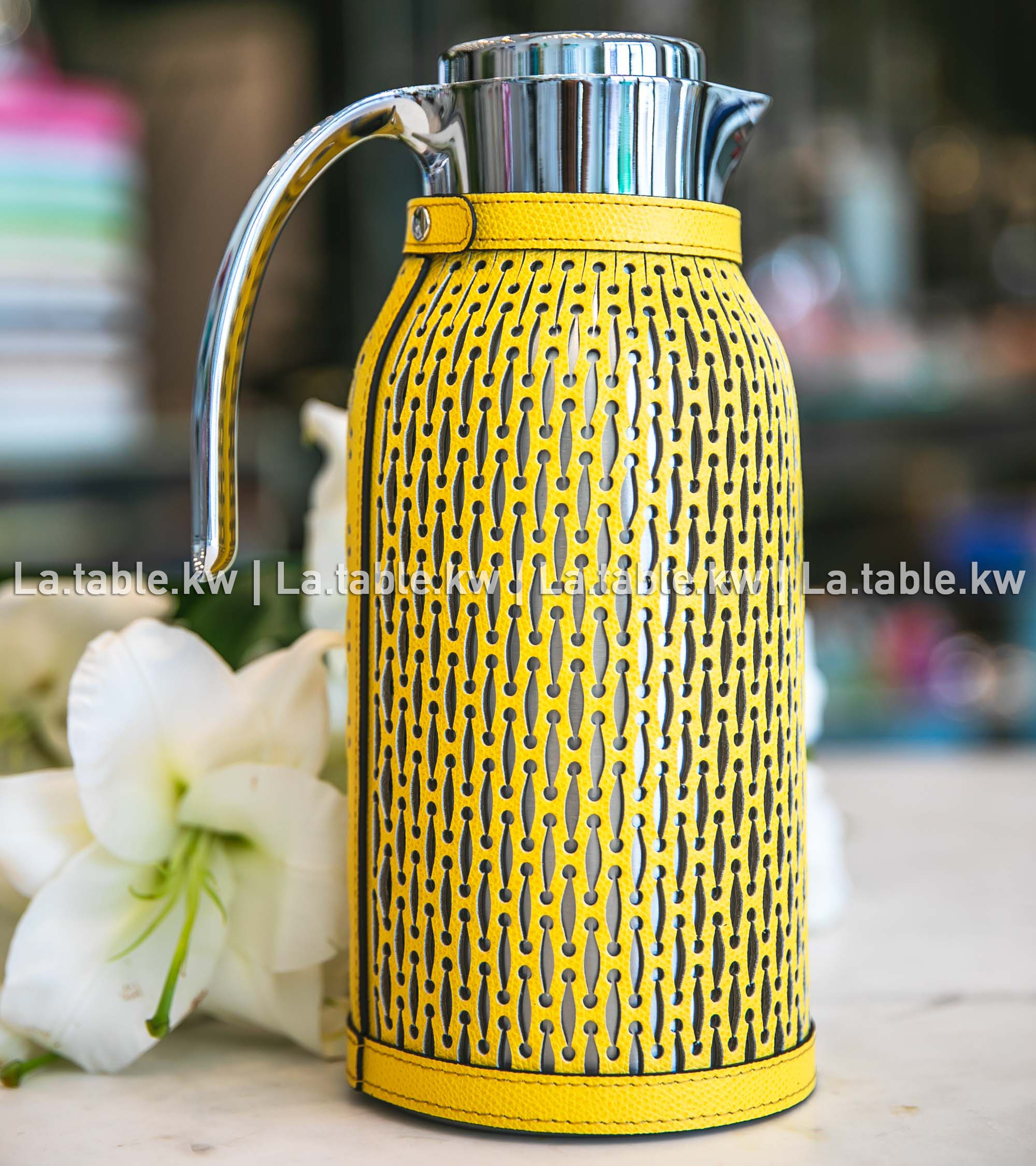 Lemon Diana Leather Carafe