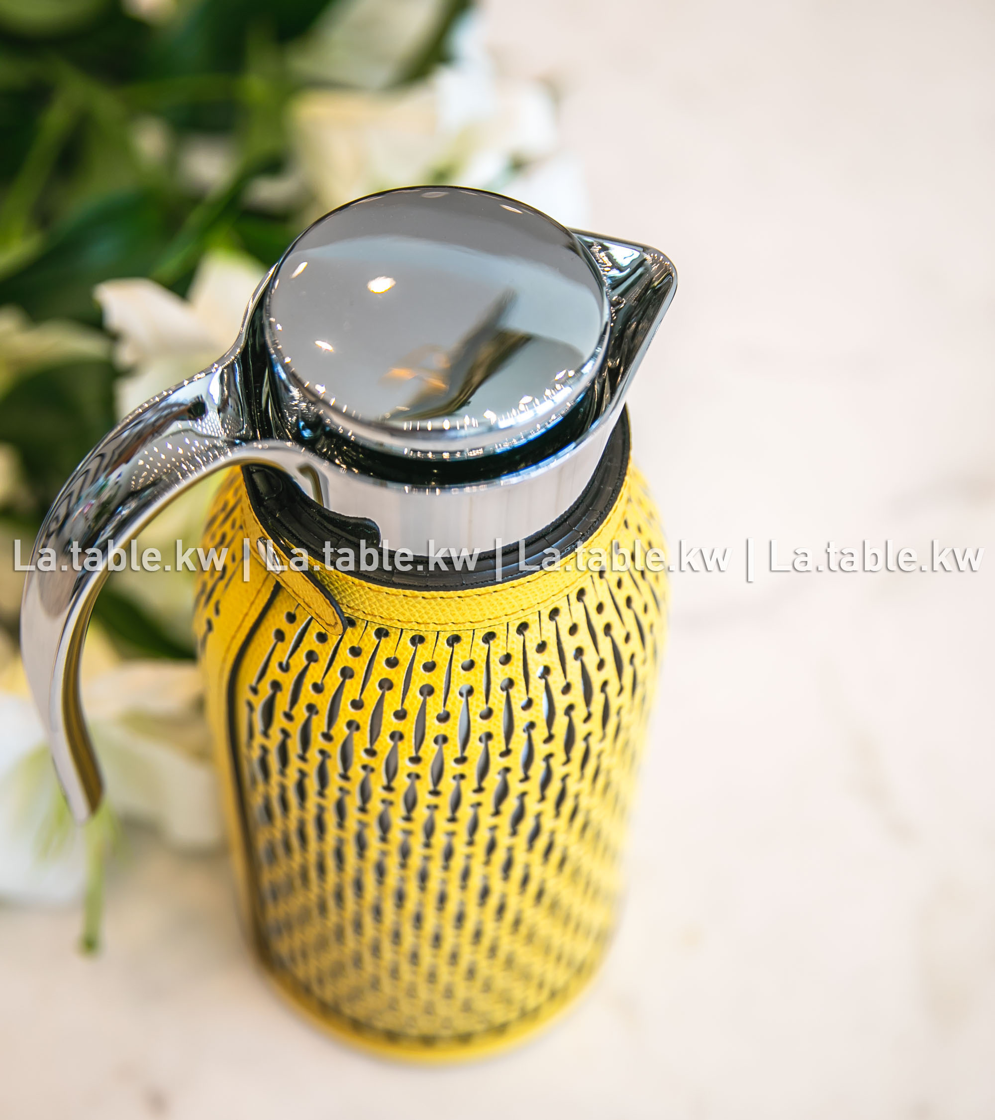 Lemon Diana Leather Carafe