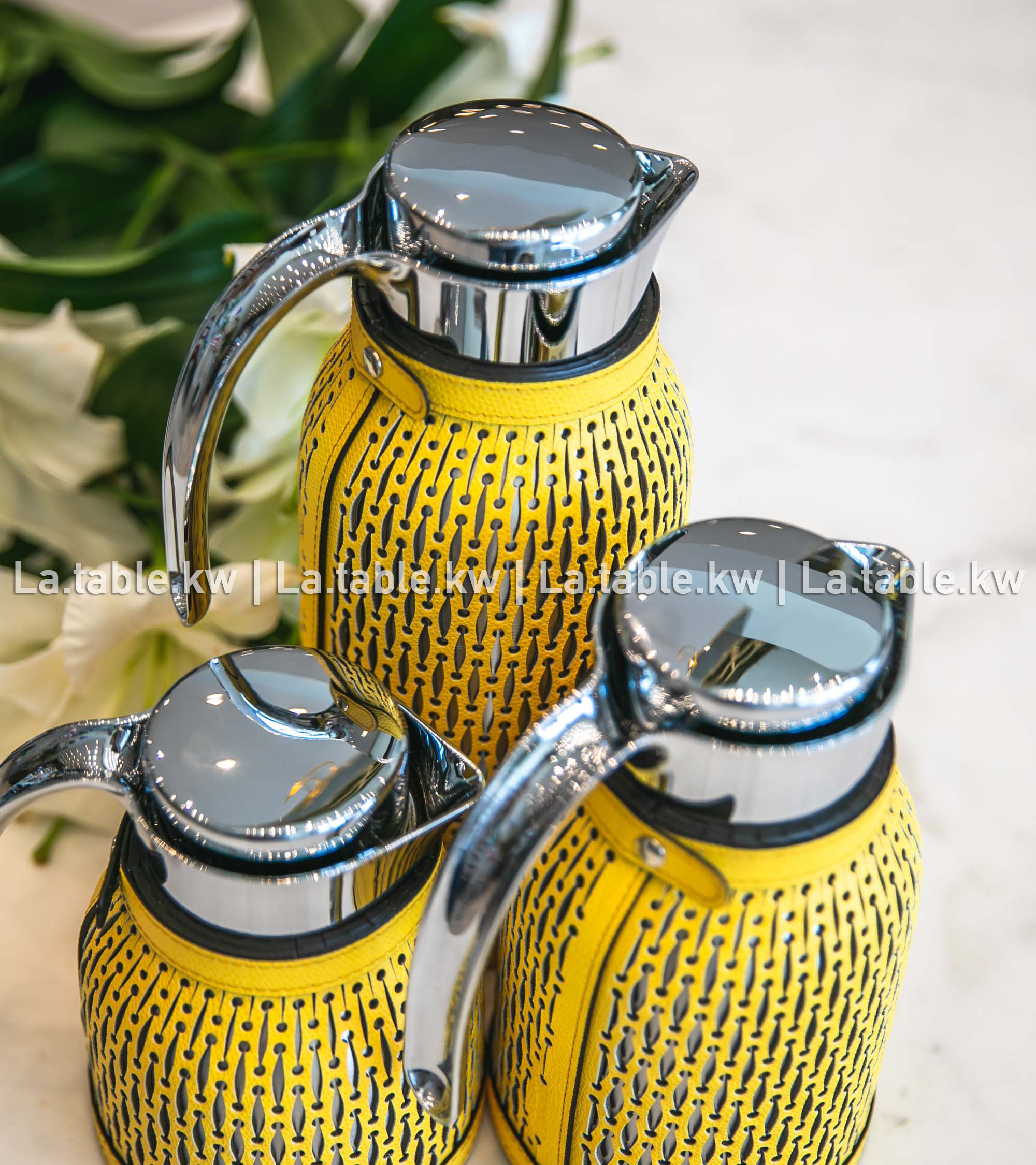 Lemon Diana Leather Carafe