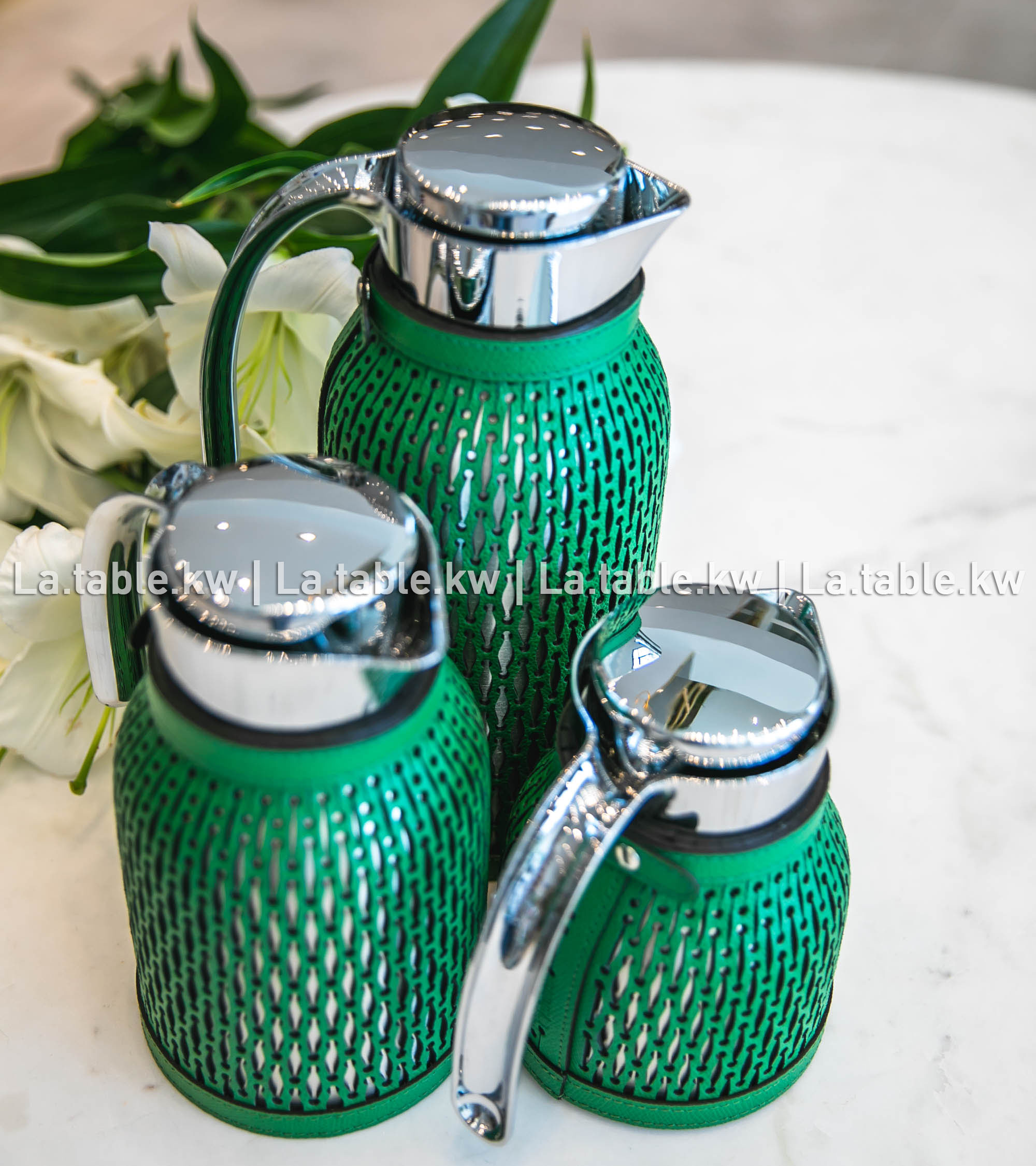 Dark Green Diana Leather Carafe