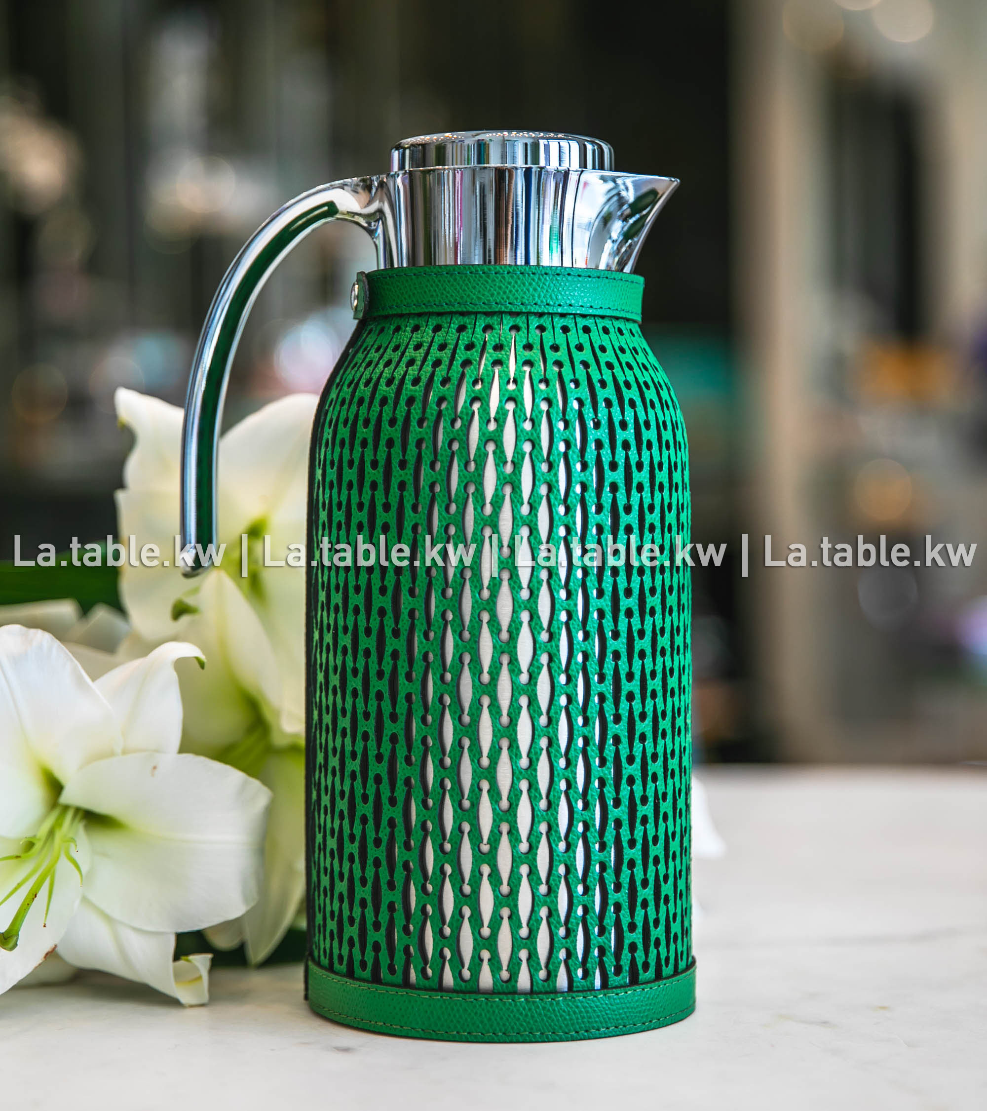 Dark Green Diana Leather Carafe