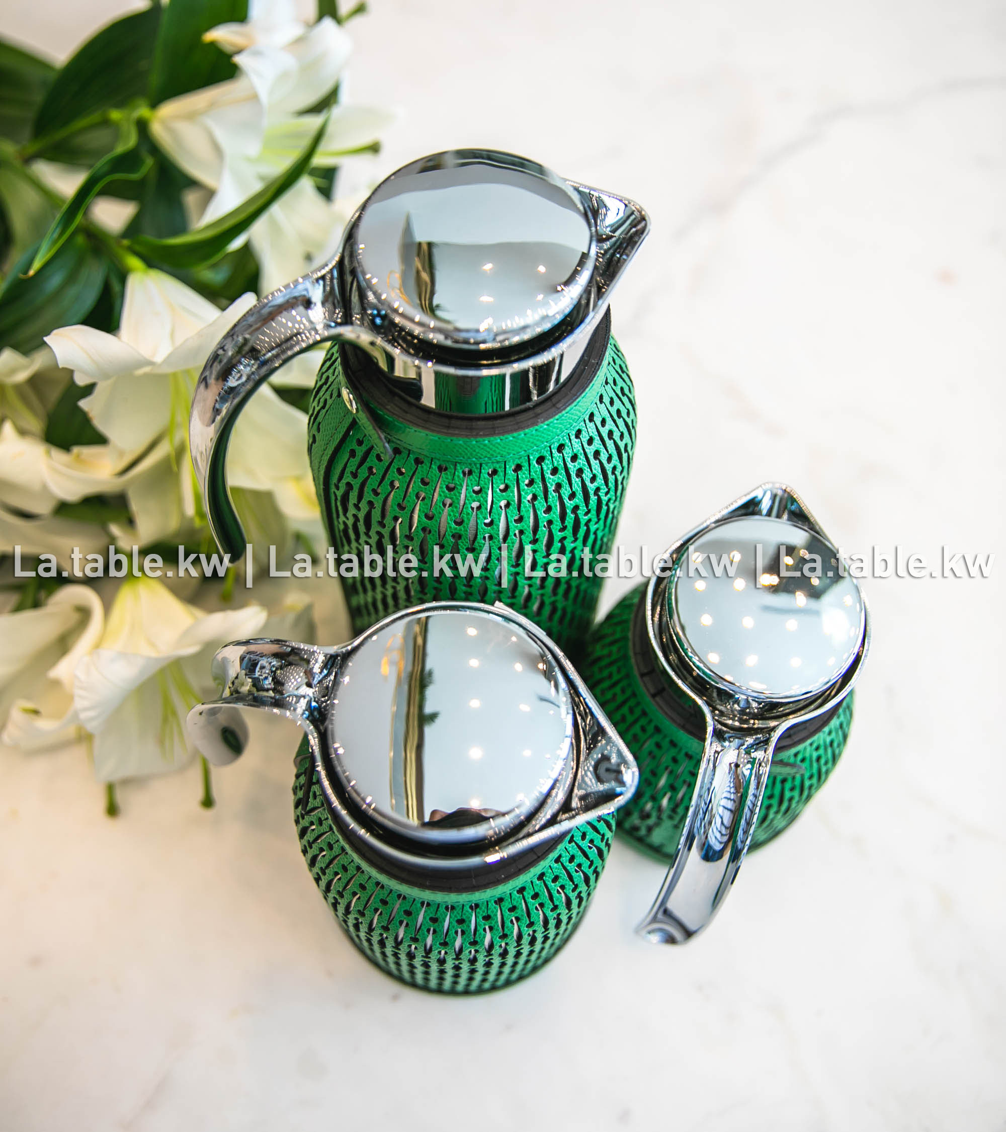 Dark Green Diana Leather Carafe