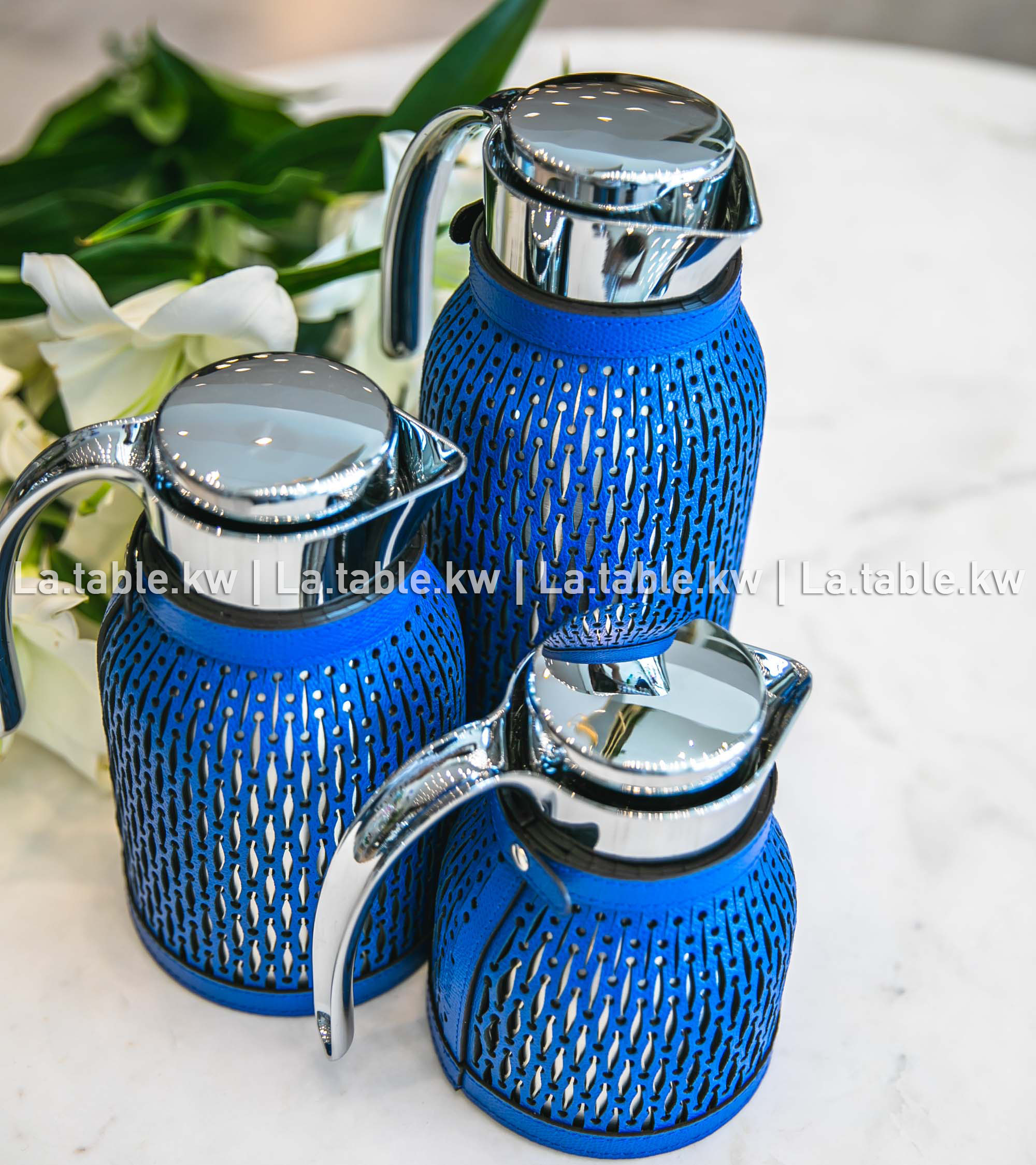 Electric Blue Diana Leather Carafe