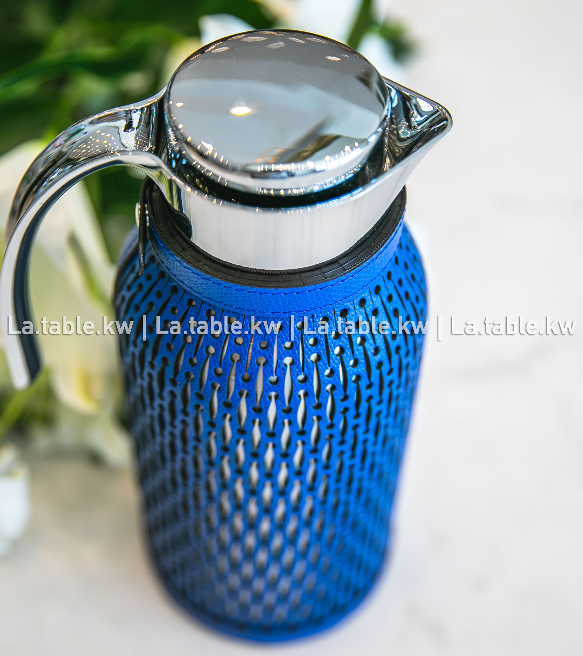 Electric Blue Diana Leather Carafe