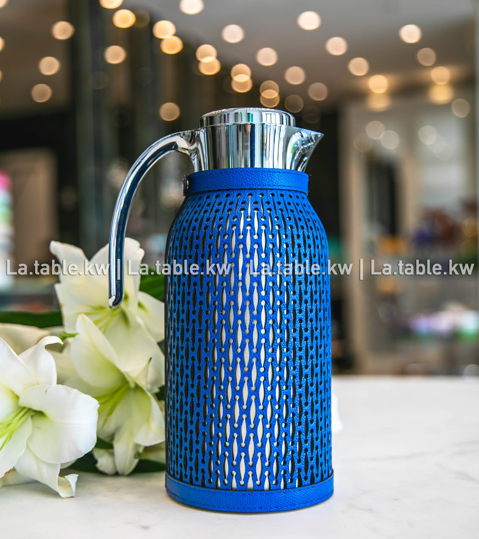 Electric Blue Diana Leather Carafe