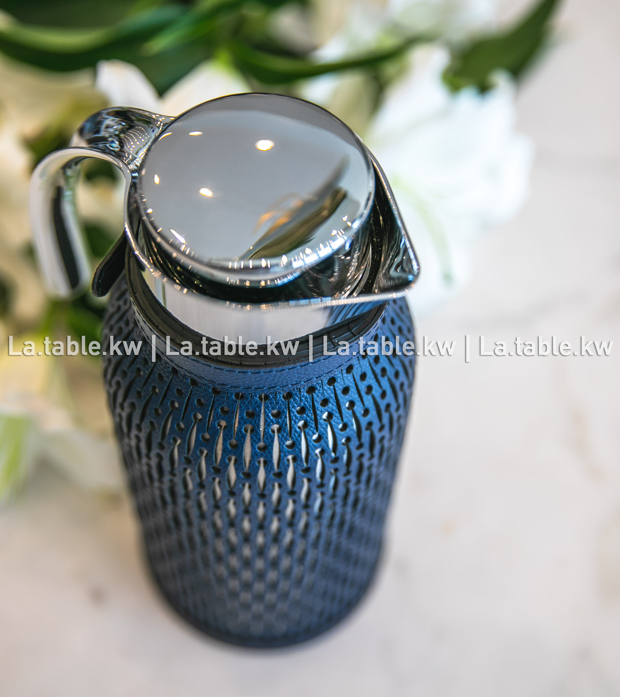 Navy Blue Diana Leather Carafe