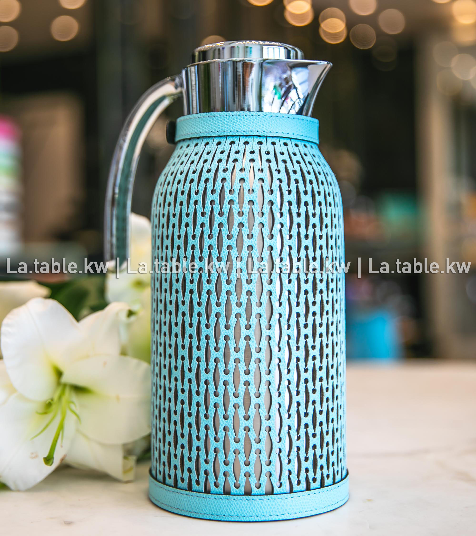 Sky Blue Diana Leather Carafe