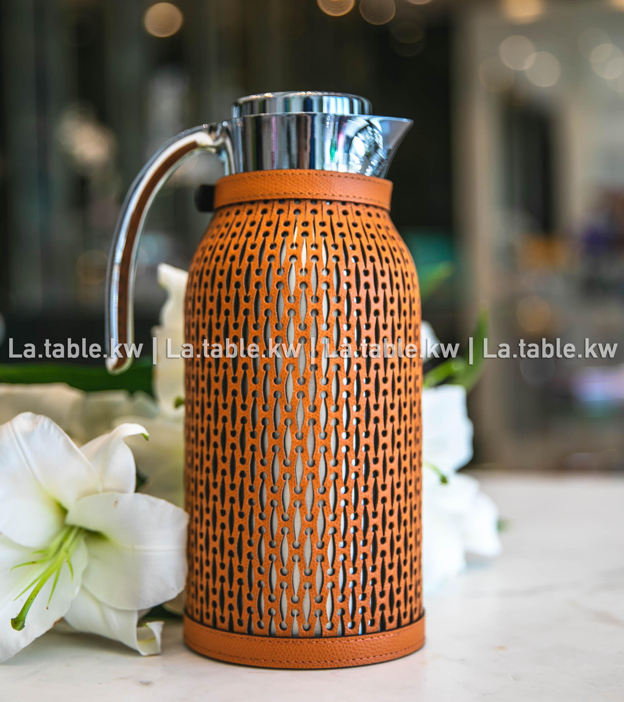 Amber Diana Leather Carafe