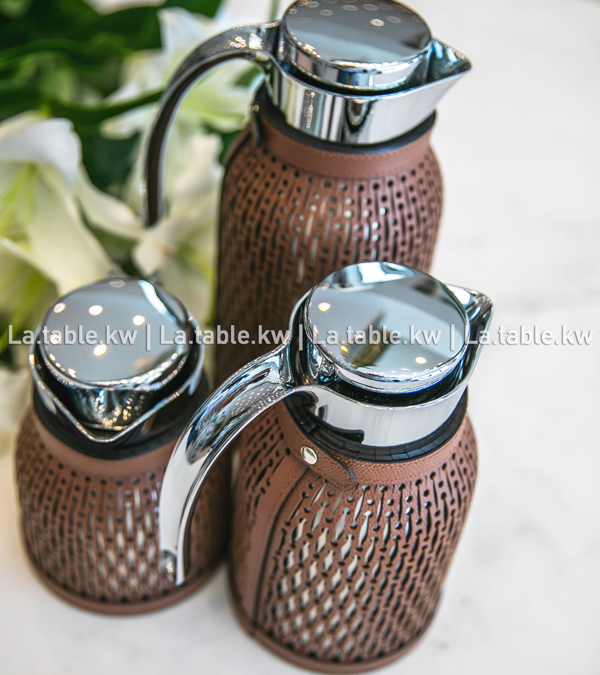 Chocolate Diana Leather Carafe