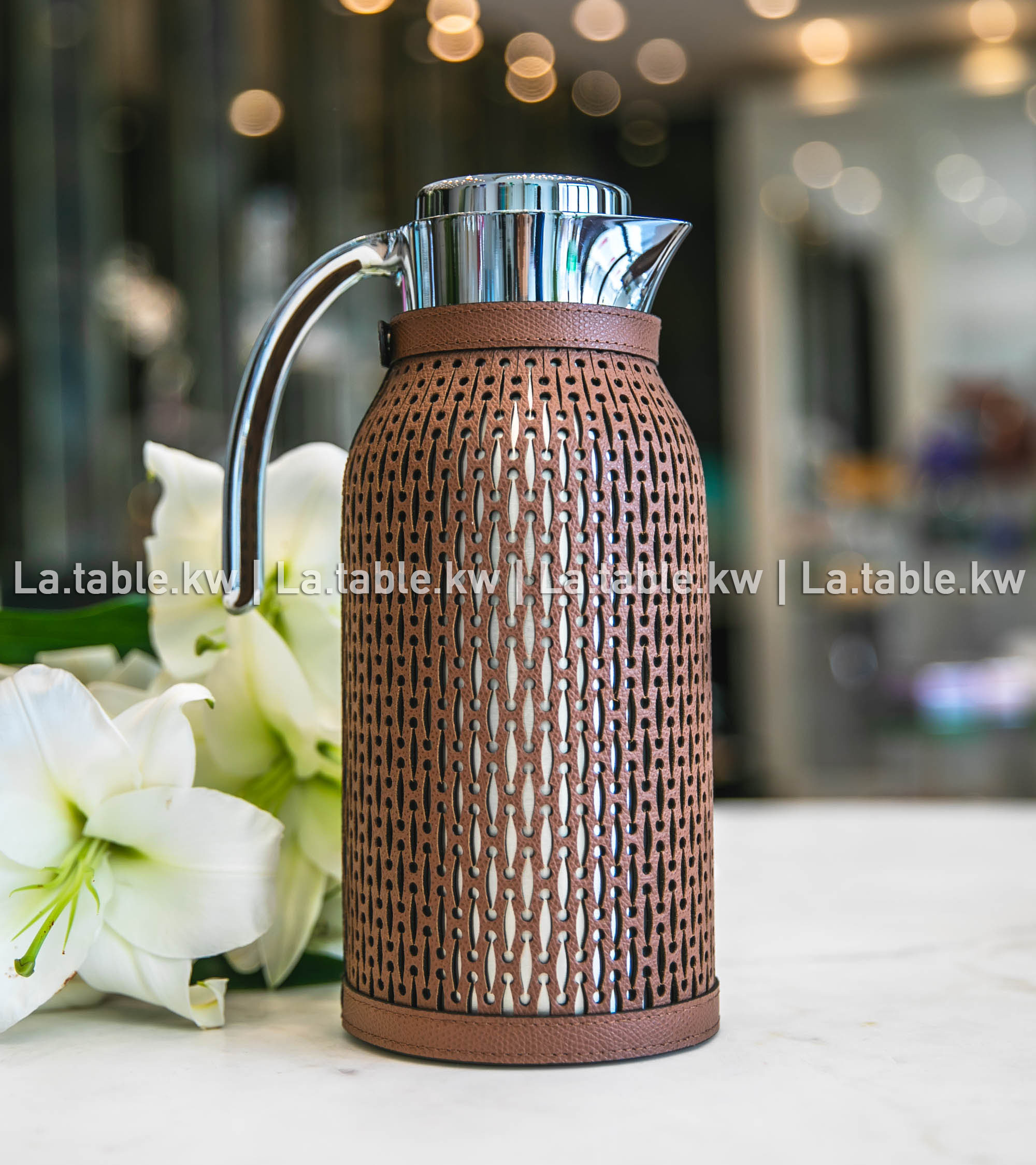 Chocolate Diana Leather Carafe