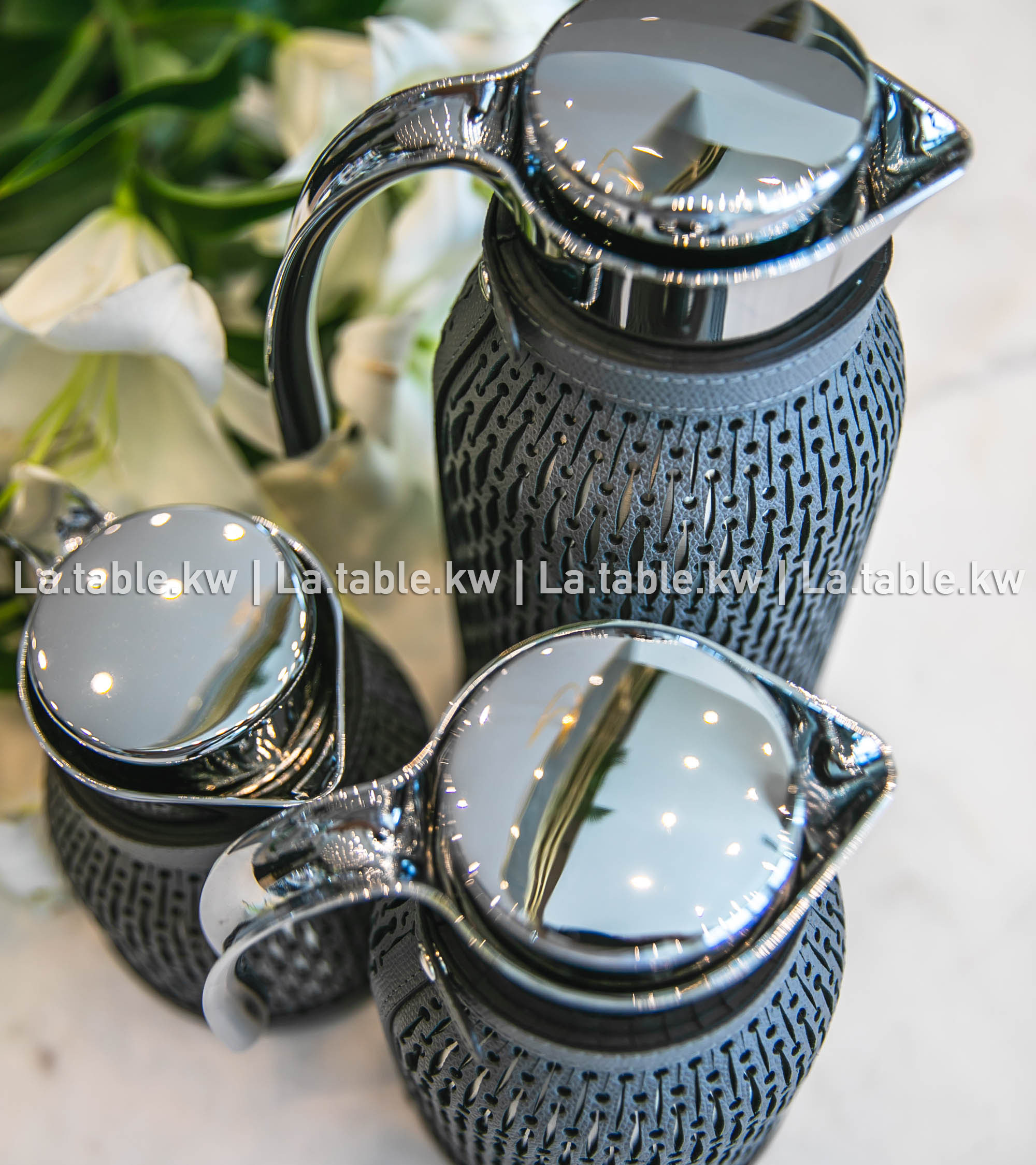 Dark Gray Diana Leather Carafe