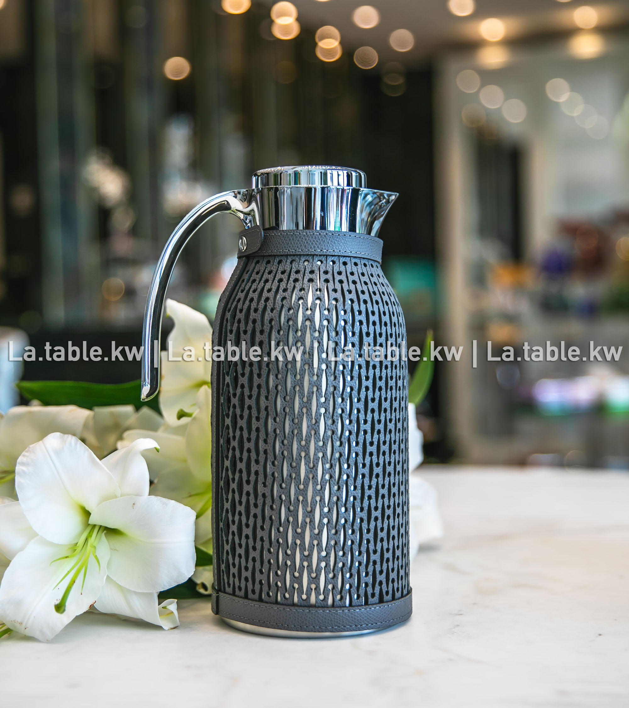 Dark Gray Diana Leather Carafe