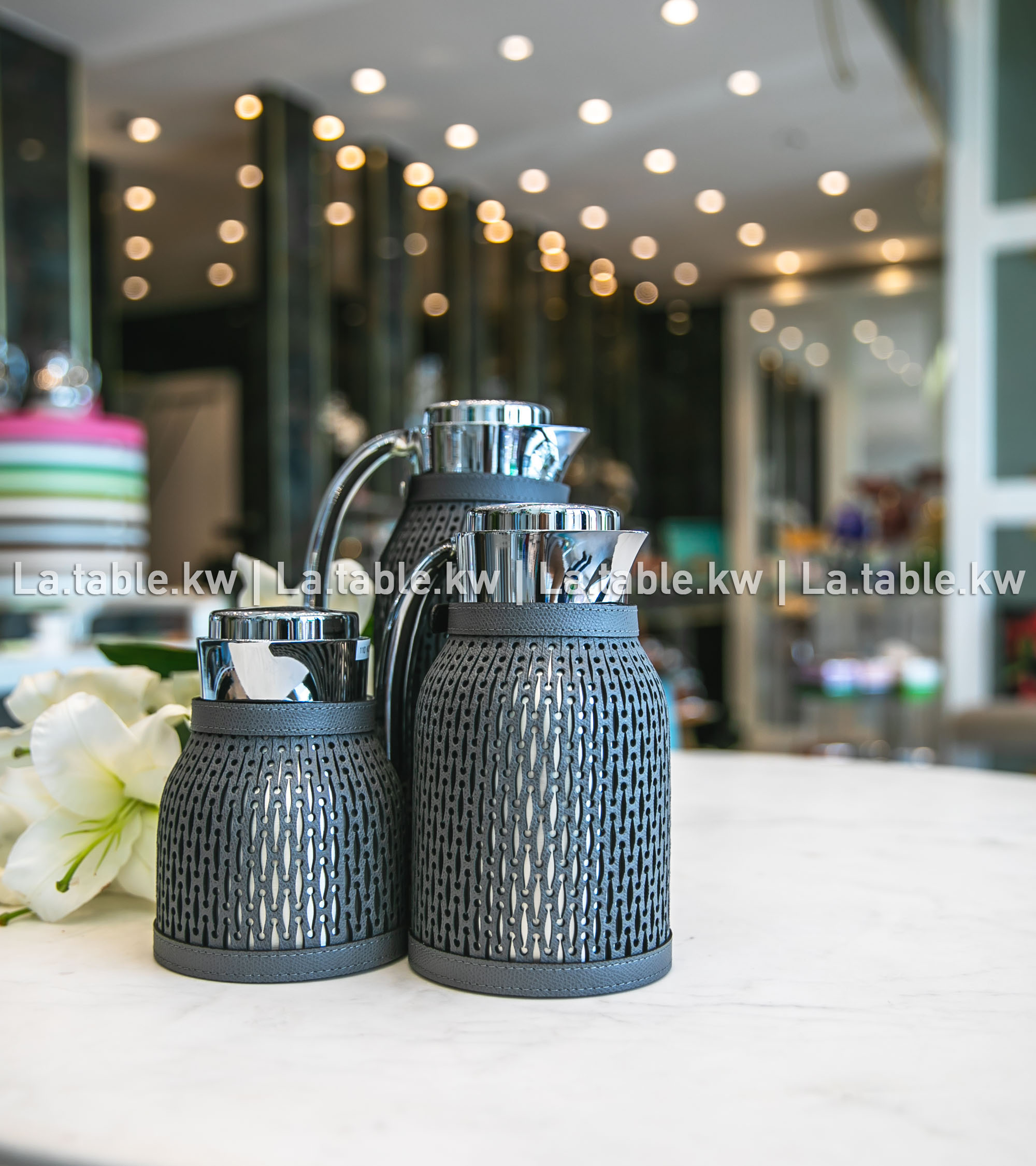 Dark Gray Diana Leather Carafe