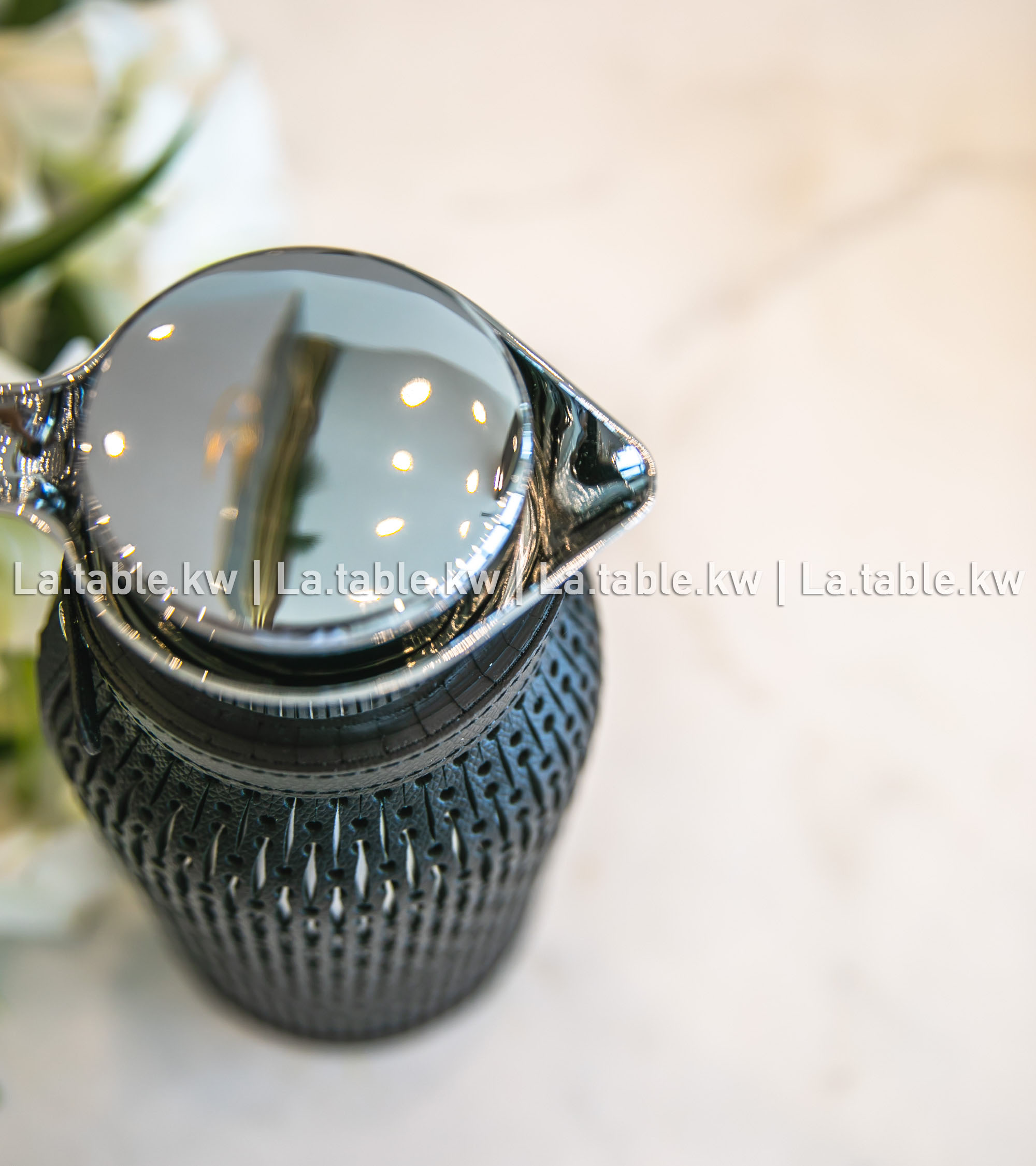 Black Diana Leather Carafe