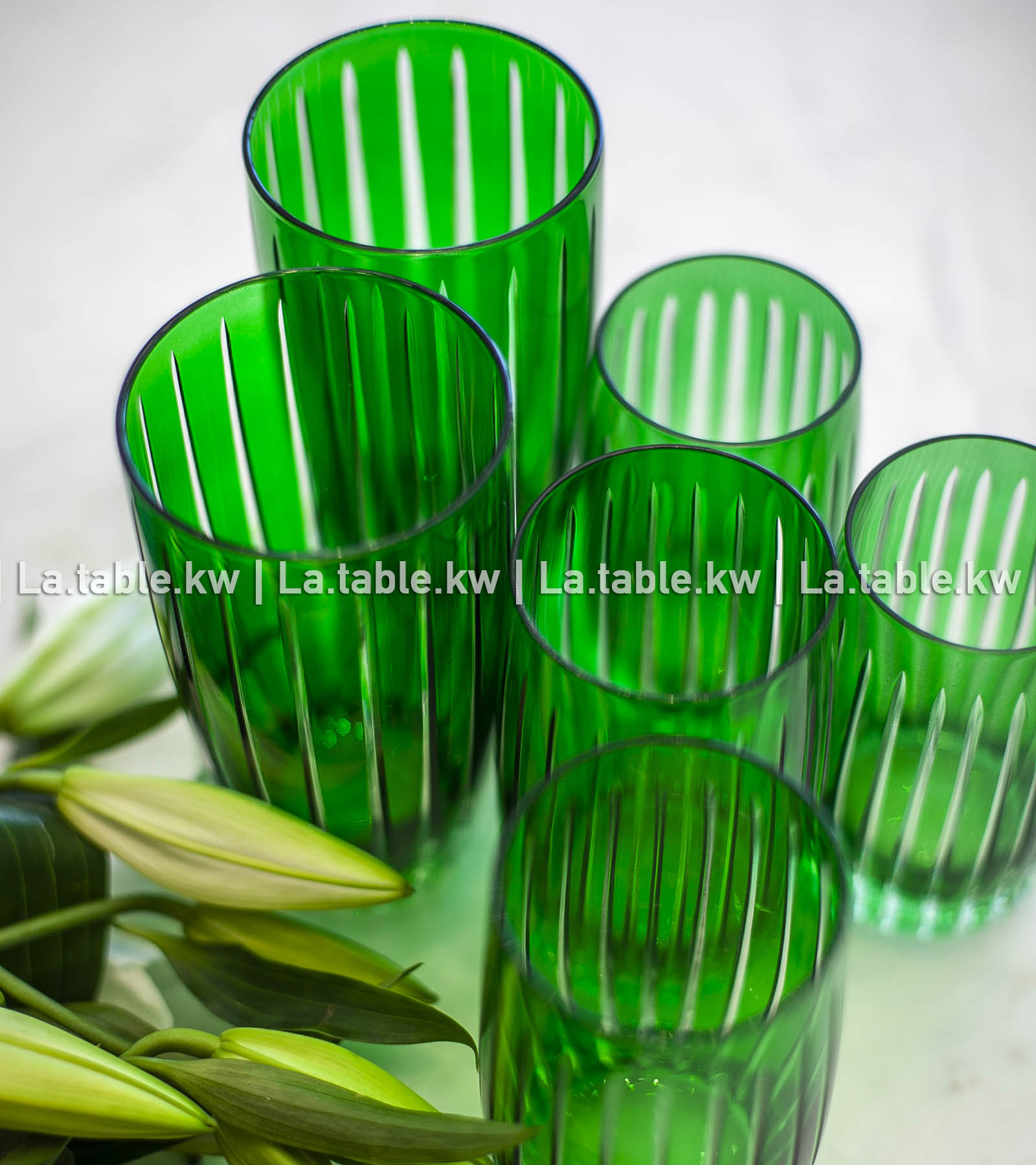 Green Classic Water Glasses