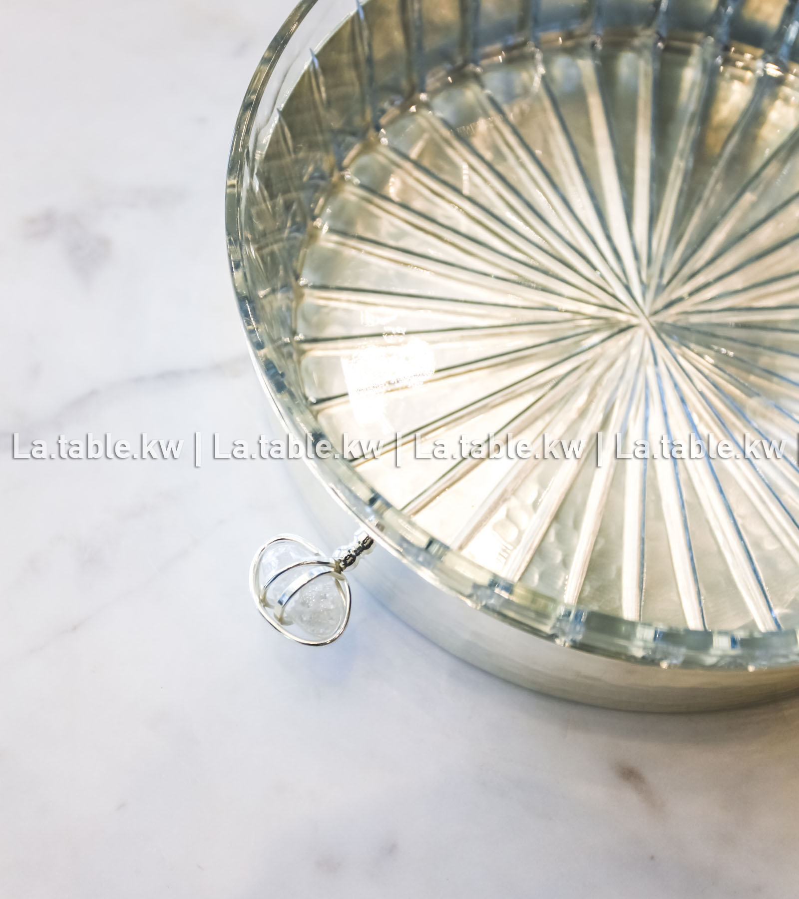 White Stone Designed Chrome Bowl